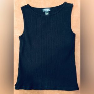 Lauren Ralph Lauren Blue 100% Cotton Tank Top size medium.